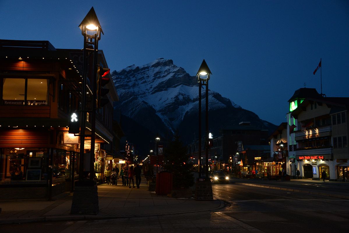27A Banff Avenue With The Lights On After Sunset In Winter